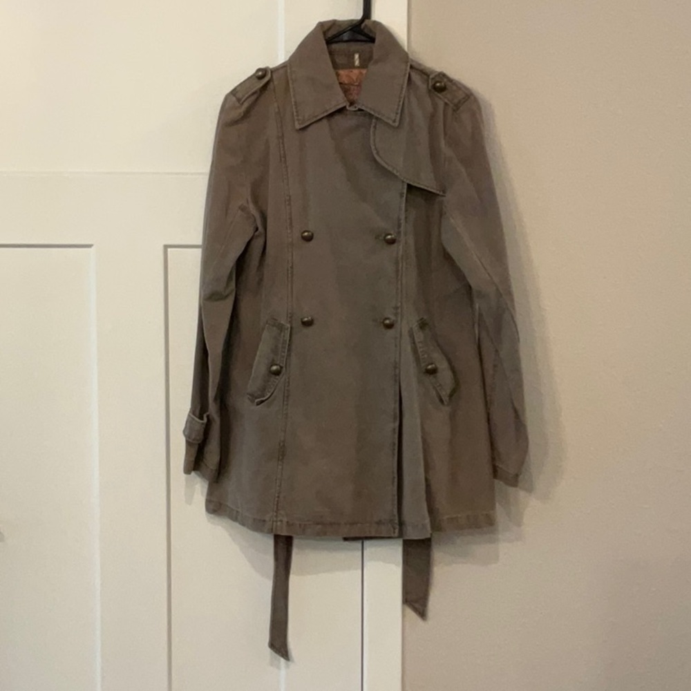 Daytrip Khaki Olive green Trench Coat Double-Breasted Belted